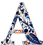 a capital floral dark blue sin marco